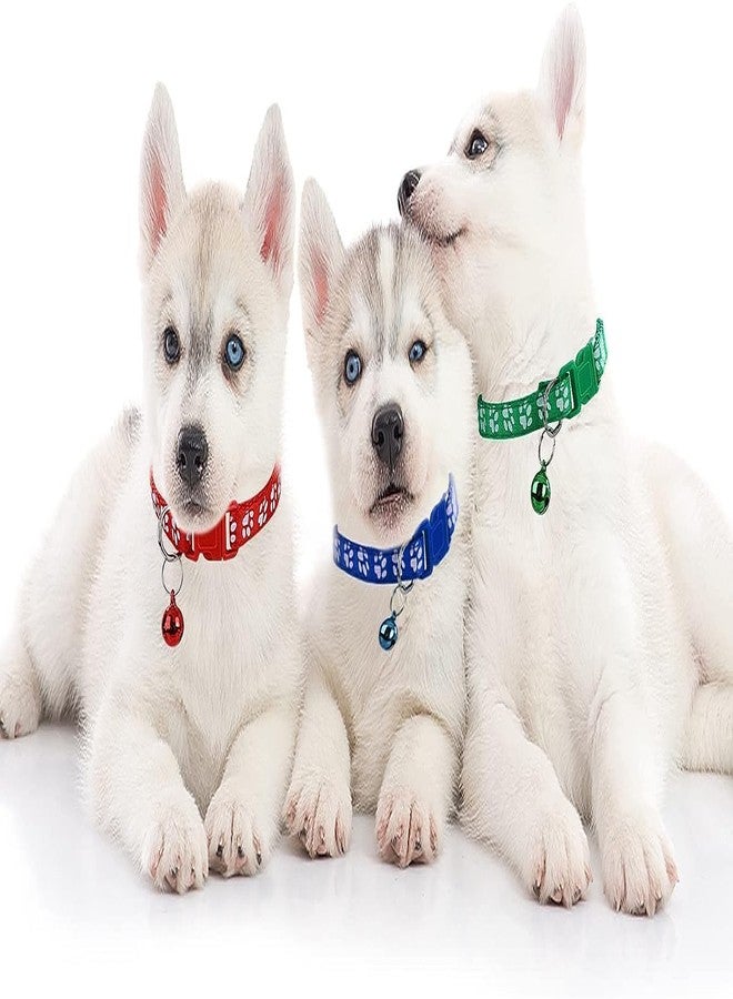 RoverPets أطواق تعريف الجراء من روفر بيتس مع أجراس - أطواق ولادة قابلة للتعديل للكلاب والقطط مع بصمات أقدام (عبوة من 12 قطعة) - Image 4